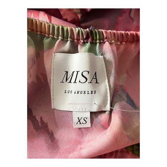 Misa Dress Mara off the shoulder satin pink size X-Small XS - Picture 5 of 7